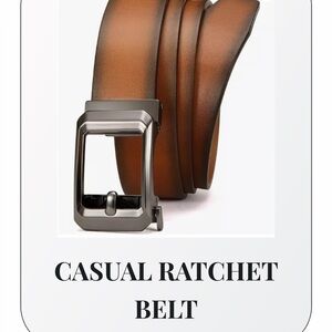 BRAND NEW Brown Leather Ratchet Belt Size 28-34